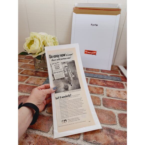 1950 Johnsons Paste Floor Wax Housewife Running Rented Polisher Vtg Print Ad - Picture 3 of 6